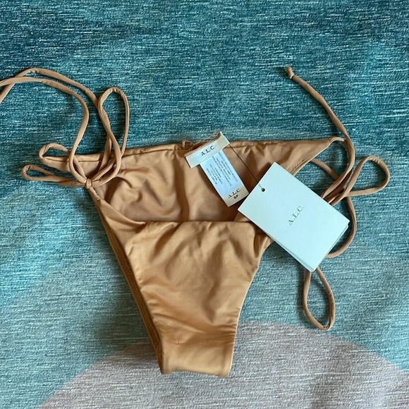 NWT A. L. C Nude Brown Amina String Bikini Bottom - Picture 4 of 10